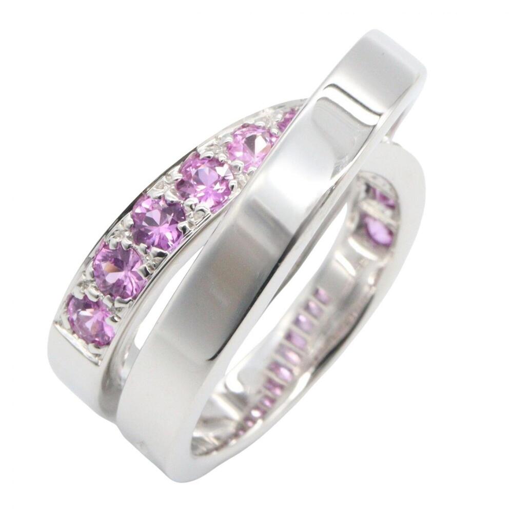 Cartier Pink Sapphire Paris Ring - 18K White Gold (18KWG) Women's Silver/Pink...